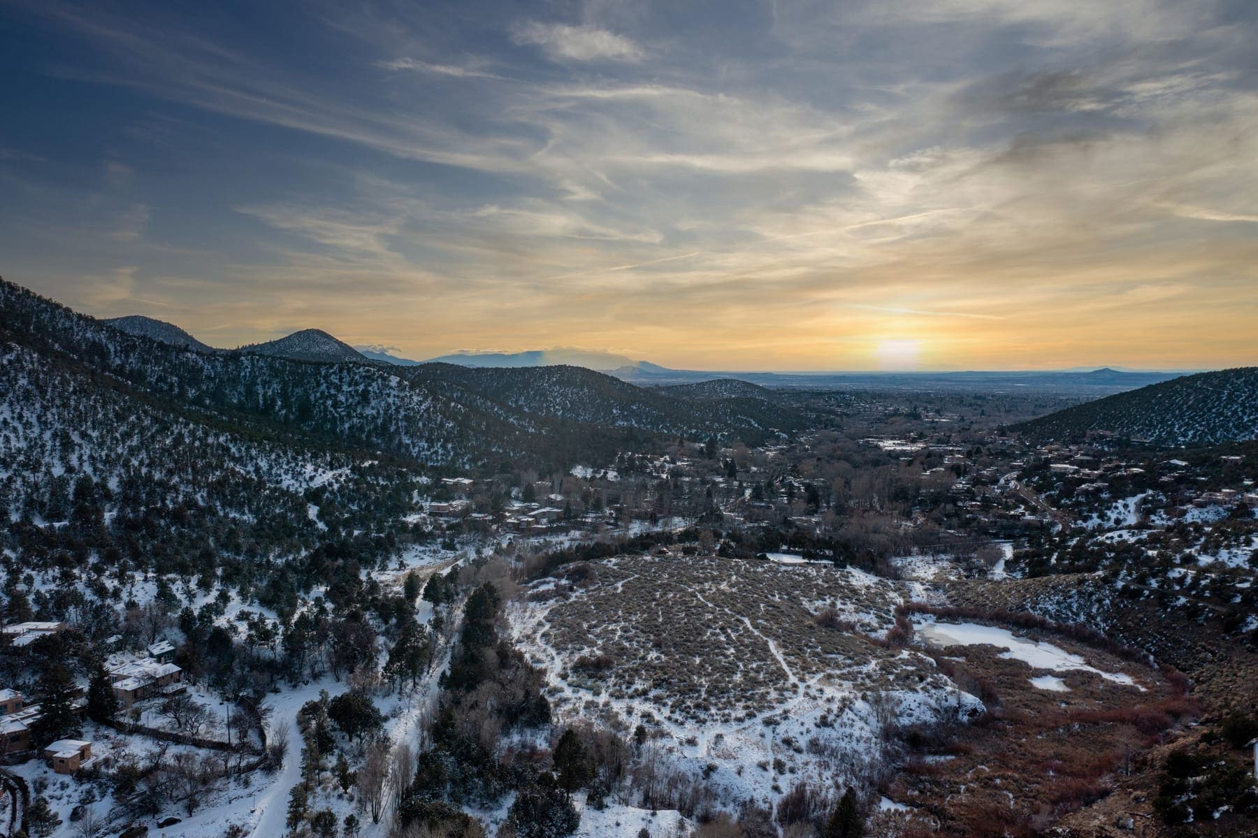 Santa Fe foothills at sunset